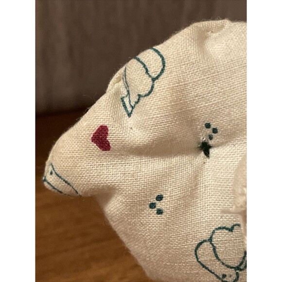 Vintage Handmade Christmas Tree Ornament Bird Dove Plush 1980s White Red - Picture 3 of 9